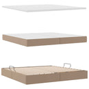 vidaXL Tárolós Ágy fejtámlával tárolóval Kávé 200 x 200 cm Műbőr