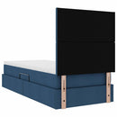 vidaXL Ágy tárolóval és matraccal fejtámlával Kék 90 x 190 cm szövet