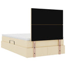 vidaXL Ágy tárolóval és matraccal matracmal Krém 120 x 190 cm szövet