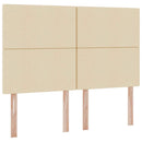 vidaXL Ágy tárolóval és matraccal fejtámlával Krém 140 x 190 cm szövet