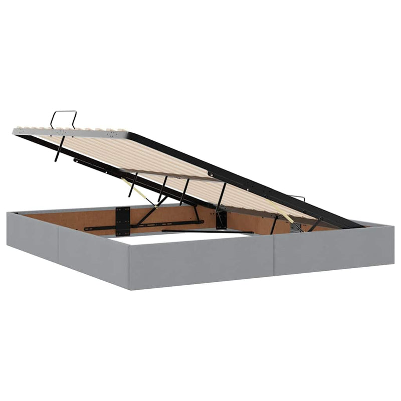 vidaXL Tárolós Ágy matracmal Világosszürke 160 x 200 cm Műbőr