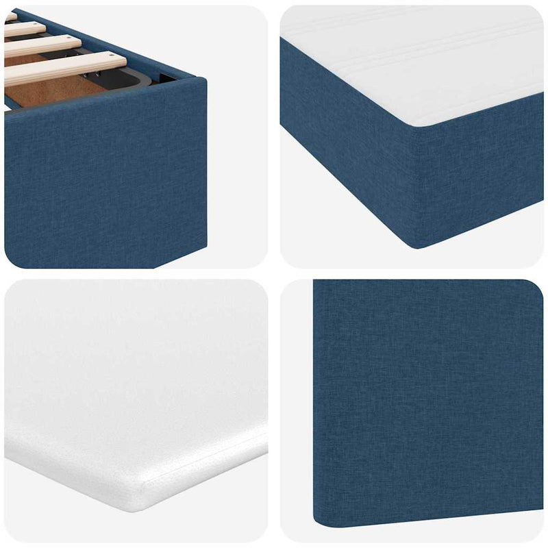 vidaXL Tárolós Ágy matracmal fejtámlával Kék 160 x 200 cm Műbőr