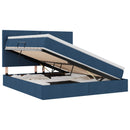 vidaXL Tárolós Ágy matracmal fejtámlával Kék 160 x 200 cm Műbőr