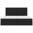 vidaXL Ágy tárolóval és matraccal Fekete 200 x 200 cm Poliészter