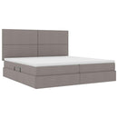 vidaXL Ágy tárolóval és matraccal Tópszínű 200 x 200 cm Poliészter