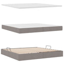 vidaXL Ágy tárolóval és matraccal Tópszínű 200 x 200 cm Poliészter