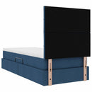 vidaXL Ágy tárolóval és matraccal fejtámlával Kék 90 x 190 cm szövet