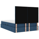 vidaXL Ágy tárolóval és matraccal Kék 140 x 190 cm Poliészter