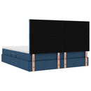 vidaXL Ágy tárolóval és matraccal Kék 180 x 200 cm Poliészter