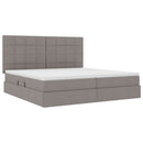 vidaXL Ágy tárolóval és matraccal Tópszínű 200 x 200 cm Poliészter