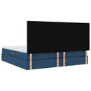 vidaXL Ágy tárolóval és matraccal Kék 200 x 200 cm Poliészter