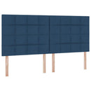 vidaXL Ágy tárolóval és matraccal Kék 200 x 200 cm Poliészter