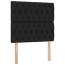 vidaXL Ágy tárolóval és matraccal Fekete 90 x 200 cm Poliészter