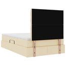 vidaXL Ágy tárolóval és matraccal matracmal Krém 120 x 190 cm szövet
