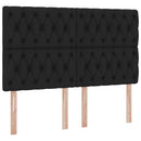 vidaXL Ágy tárolóval és matraccal Fekete 140 x 190 cm Poliészter
