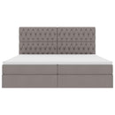 vidaXL Ágy tárolóval és matraccal Tópszínű 200 x 200 cm Poliészter