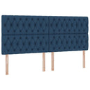 vidaXL Ágy tárolóval és matraccal Kék 200 x 200 cm Poliészter