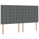 vidaXL Ágy tárolóval és matraccal Sötétszürke 180 x 200 cm Poliészter