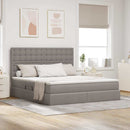 vidaXL Ágy tárolóval és matraccal Tópszínű 180 x 200 cm Poliészter