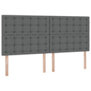 vidaXL Ágy tárolóval és matraccal Sötétszürke 200 x 200 cm Poliészter