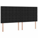 vidaXL Ágy tárolóval és matraccal Fekete 200 x 200 cm Poliészter