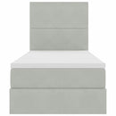 vidaXL Ágy tárolóval és matraccal Világosszürke 90 x 190 cm Bársony