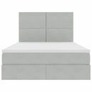 vidaXL Ágy tárolóval és matraccal Világosszürke 140 x 190 cm Bársony