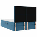 vidaXL Ágy tárolóval és matraccal Sötét kék 140 x 190 cm Bársony