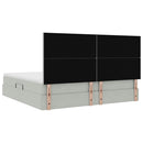 vidaXL Ágy tárolóval és matraccal Világosszürke 200 x 200 cm Bársony