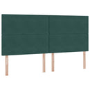 vidaXL Ágy tárolóval és matraccal Sötétzöld 200 x 200 cm Bársony