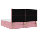 vidaXL Ágy tárolóval és matraccal Rózsaszín 200 x 200 cm Bársony