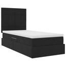 vidaXL Ágy tárolóval és matraccal matracmal Fekete 90 x 190 cm Bársony