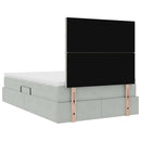 vidaXL Ágy tárolóval és matraccal Világosszürke 120 x 190 cm Bársony