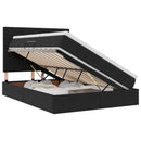 vidaXL Ágy tárolóval és matraccal Fekete 140 x 190 cm Bársony