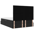vidaXL Ágy tárolóval és matraccal Fekete 140 x 190 cm Bársony