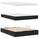 vidaXL Ágy tárolóval és matraccal Fekete 140 x 190 cm Bársony