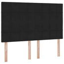 vidaXL Ágy tárolóval és matraccal Fekete 140 x 190 cm Bársony