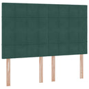 vidaXL Ágy tárolóval és matraccal Sötétzöld 140 x 200 cm Bársony