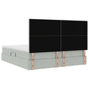 vidaXL Ágy tárolóval és matraccal Világosszürke 180 x 200 cm Bársony