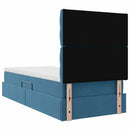 vidaXL Ágy tárolóval és matraccal Sötét kék 90 x 190 cm Bársony