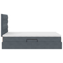 vidaXL Ágy tárolóval és matraccal Sötétszürke 120 x 190 cm Bársony