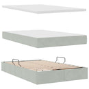 vidaXL Ágy tárolóval és matraccal Világosszürke 120 x 200 cm Bársony