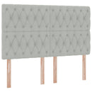 vidaXL Ágy tárolóval és matraccal Világosszürke 140 x 200 cm Bársony