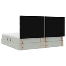 vidaXL Ágy tárolóval és matraccal Világosszürke 200 x 200 cm Bársony