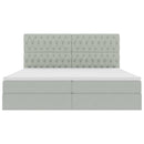 vidaXL Ágy tárolóval és matraccal Világosszürke 200 x 200 cm Bársony