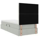 vidaXL Ágy tárolóval és matraccal Világosszürke 90 x 190 cm Bársony