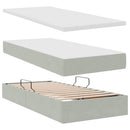 vidaXL Ágy tárolóval és matraccal Világosszürke 90 x 190 cm Bársony