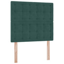 vidaXL Ágy tárolóval és matraccal Sötétzöld 90 x 200 cm Bársony