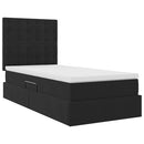 vidaXL Ágy tárolóval és matraccal Fekete 100 x 200 cm Bársony