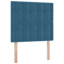 vidaXL Ágy tárolóval és matraccal Sötét kék 100 x 200 cm Bársony